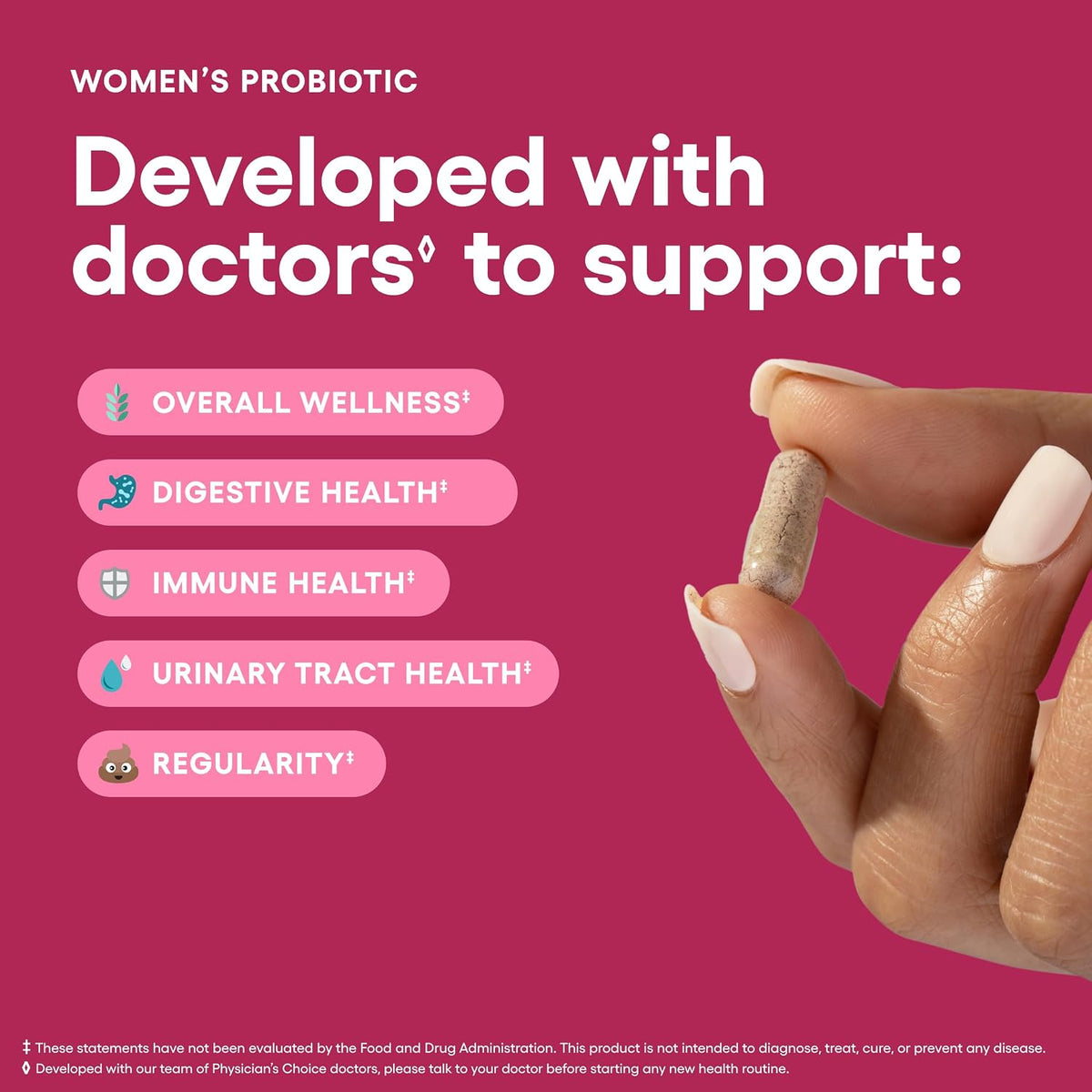 Probiotics for Women - PH Balance, Digestive, UT, & Feminine Health - 50 Billion CFU - 6 Unique Strains for Her - Organic Prebiotics, Cranberry Extract+ - Women Probiotic - 30 CT