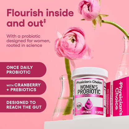 Probiotics for Women - PH Balance, Digestive, UT, & Feminine Health - 50 Billion CFU - 6 Unique Strains for Her - Organic Prebiotics, Cranberry Extract+ - Women Probiotic - 30 CT