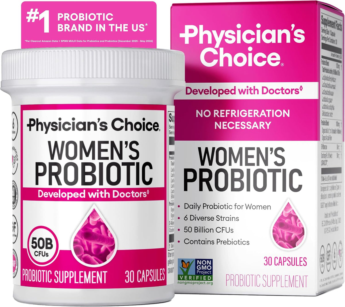 Probiotics for Women - PH Balance, Digestive, UT, & Feminine Health - 50 Billion CFU - 6 Unique Strains for Her - Organic Prebiotics, Cranberry Extract+ - Women Probiotic - 30 CT