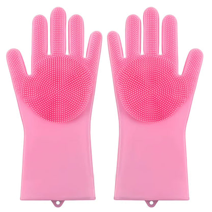 Wholesale Multi-Functional Eco-Friendly Silicone Cleaning Gloves Dog and Cat Bathing Hair Washing Gloves for Bathroom Use