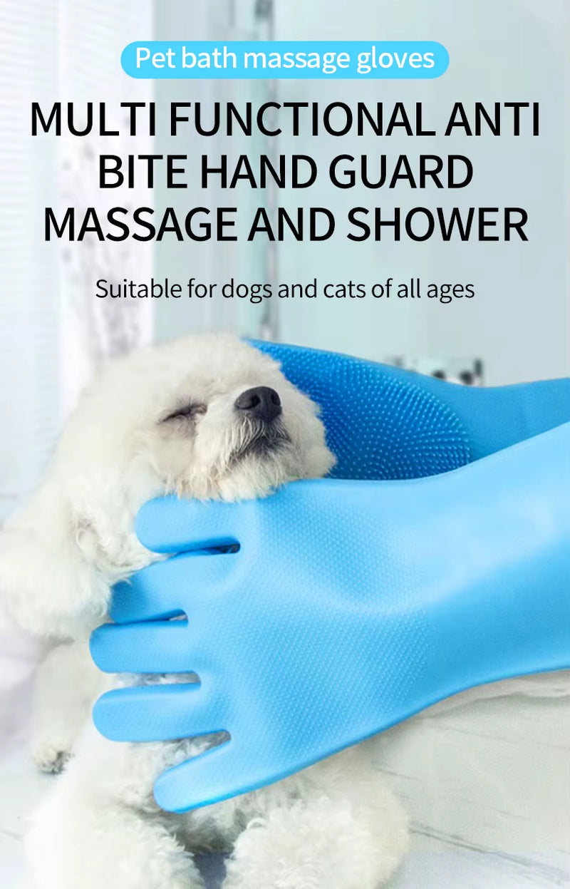 Wholesale Multi-Functional Eco-Friendly Silicone Cleaning Gloves Dog and Cat Bathing Hair Washing Gloves for Bathroom Use